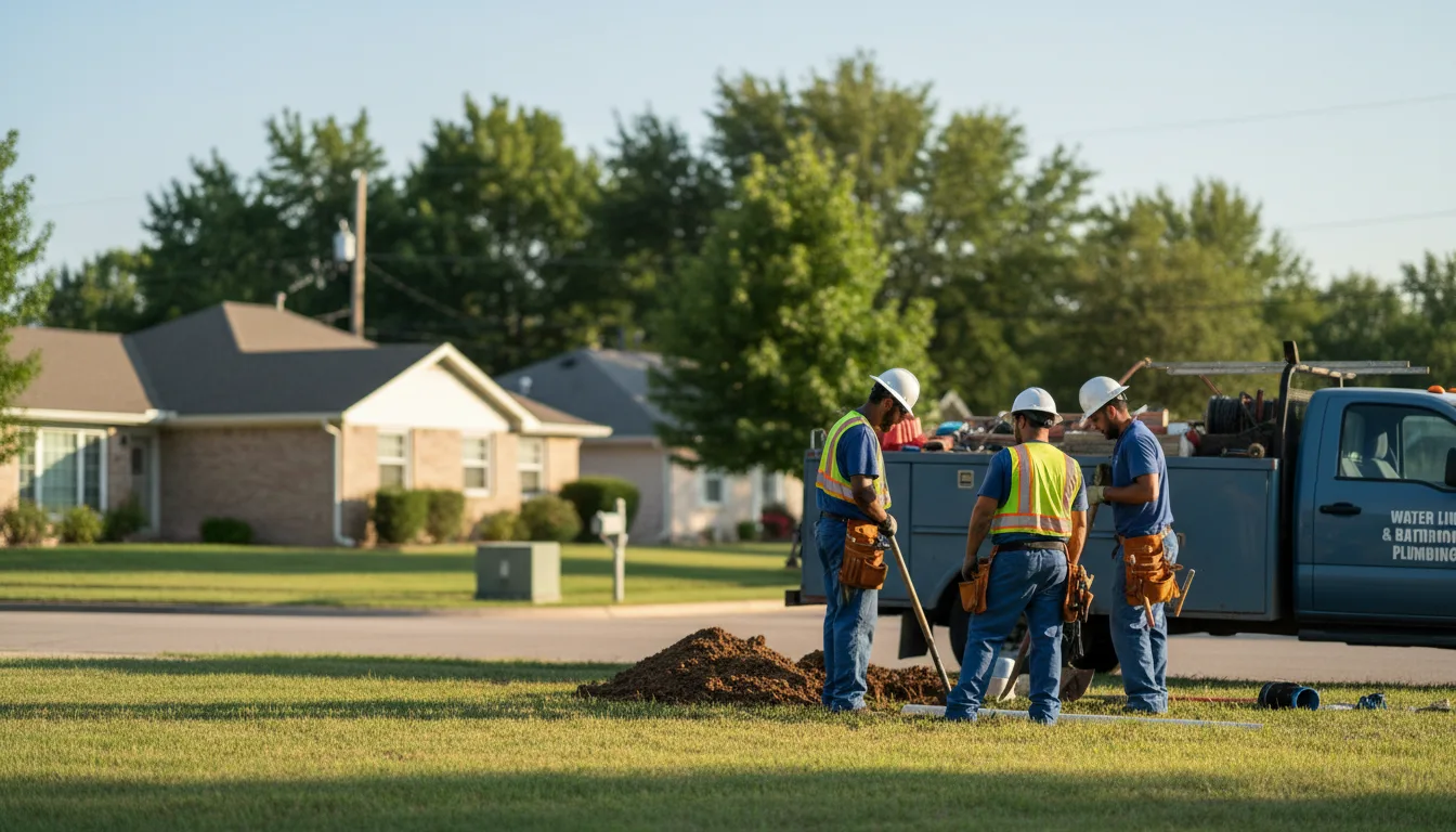 Residential water line and bathroom plumbing service in Clarkdale, GA